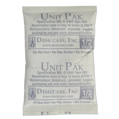 Desiccant, Tyvek Pouch, 1/2 Unit, 550/Pail