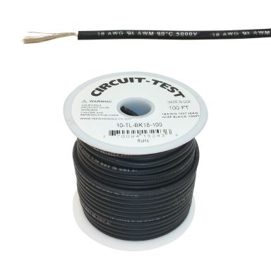 10-TL-BK18-100 - Test Lead Wire, 5KV, Black, 100ft