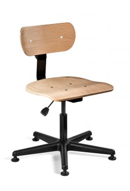 Maple Plywood Desk Height Non-Tilt Chair; Black Nylon Base