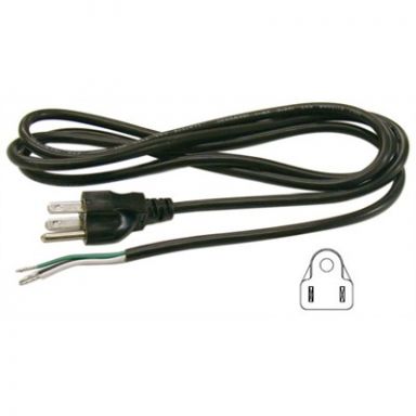 138-306 - 3 Conductor Power Cord - NEMA5-15P to tinned wire leads, SVT, Black, 6ft