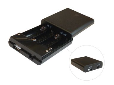 150-344ESUSB - AA Battery Holder - 4 Cells, with On-Off Switch, USB Port