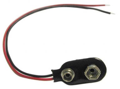 150-901-10 - 9V Battery Clip "I" - 24 AWG Wire Leads, Pkg/10