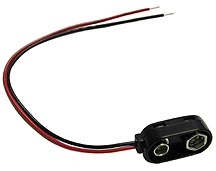 150-908-10 - 9V Battery Clip - 24 AWG Wire Leads, Heavy Duty, Pkg/10