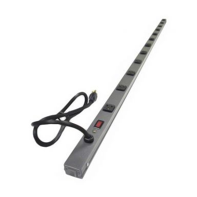 1587T12B1 - Hammond 70 inch 12-Outlet Vertical Power Strip - 15ft 5-15P Cord, 5-15R Receptacles