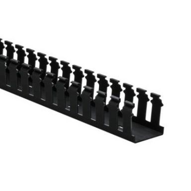 Slotted Wall Wiring Duct, 2" x 2", 6 ft Long, Non-Adhesive, PVC, Black