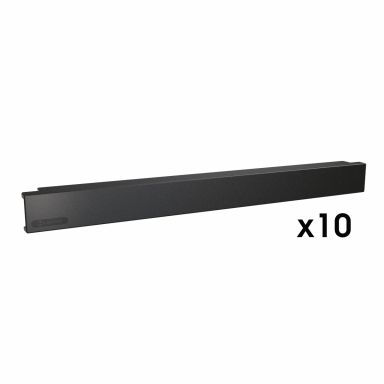 1U Snap-In Blank 19" Plastic Rack Panel, Black - 10 pk