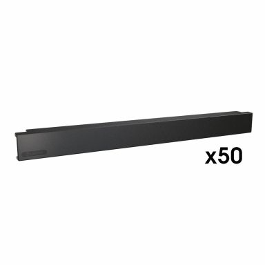 1U Snap-In Blank 19" Plastic Rack Panel, Black - 50 pk