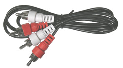 Stereo Audio Cable 12' Long Dual RCA plugs on both ends.