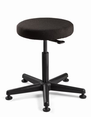 3000-F-BLK - Versa Desk Height Black Fabric Backless Stool; Black Nylon Base