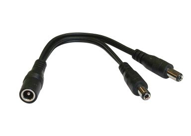 310-610 - Coaxial Power Plug Adapter - 2.1 x 5.5mm Jack - Dual 2.1 x 5.5mm Plug