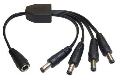 310-612 - Coaxial Power Plug Adapter - 2.1 x 5.5mm Jack - Four 2.1 x 5.5mm Plug