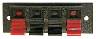 317-204 - Speaker Terminals - 4 Push Type Terminals mounted on flat plastic plate