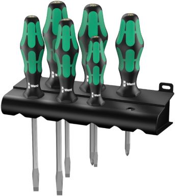 334 SK/6 Rack Screwdriver set Kraftform Plus Lasertip and rack, 6 pieces