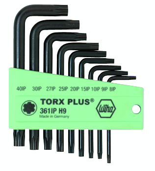 TorxPlus L-Key Short Arm 9Pc IP8-IP40