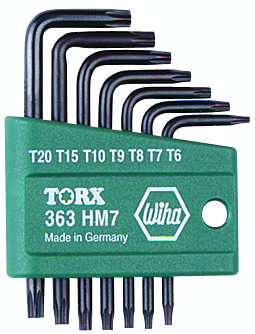 Torx L-Key 7 Pc Set & Holder T6-T20