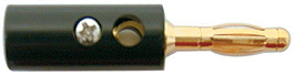 370-301-10 - Banana Plugs, 12AWG - Gold/Black plastic, Pkg/10