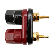 375-515 - Dual Binding Post 21x15mm - Gold/Black&Red