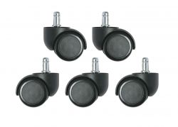 Dual wheel hard floor casters, 5 star base models - adds 1 in. to chair height