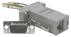 Modular Phone Jack to RS232 Adapter RJ45(8C) - 25 Position Male