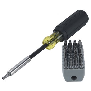 Screwdriver Non-Ratcheting with Block of 32 Tamper Proof Bits