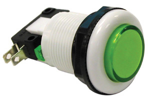 459-505 - Game Switch - SPDT Round Green Lens, On-(On)