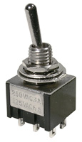 Economy Sub-Miniature Toggle Switch DPDT On-On 6A @ 125VAC