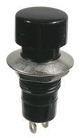 Push Button Switch SPST Off-(On) N/O Black Button 3A @ 125VAC 12mm mounting hole