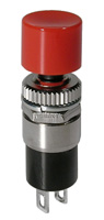 Push Button Switch SPST Off-(On) N/O Red Button 1A @ 125VAC