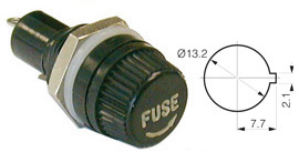 557-810-10 - 20mm Fuse Holder, Threaded Panel Mount - Screw cap, Pkg/10