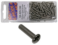 Nickel Plated Round Phillips Head Bolts (Metric) 2.6 Size 8mm Length