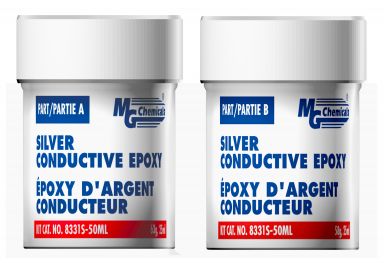 Silver Conductive Epoxy Adhesive 50ml (123g), 2 Jar Kit (Made to Order)