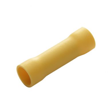 Butt Splice Connector, 12-10AWG, Yellow Insulated PVC, Copper Tubular, 10PK