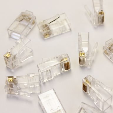 902-549 - Quik-Thru Modular Plug Connectors, CAT5/5e, 3 prong, 50u gold, bulk