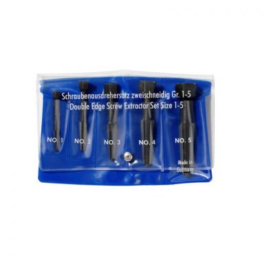 9R4719003 Screw Extractor DoubleEdged Set 5 Parts (Size 15 In Vinyl Pouch)