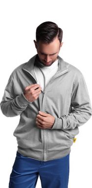 ESD ZIP-UP SWEATSHIRT, UNISEX, LIGHTGREY