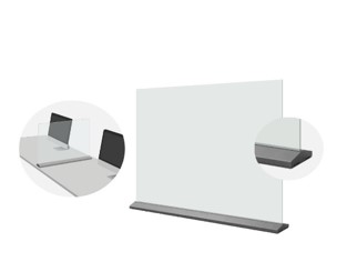 Tempered Glass Table Divider 750mm x 500mm (29.50" x 19.75")