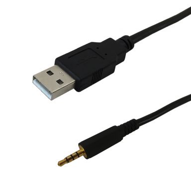 USB A Male to 4C 3.5 mm Male iPod Shuffle Cable - Black - 1 ft