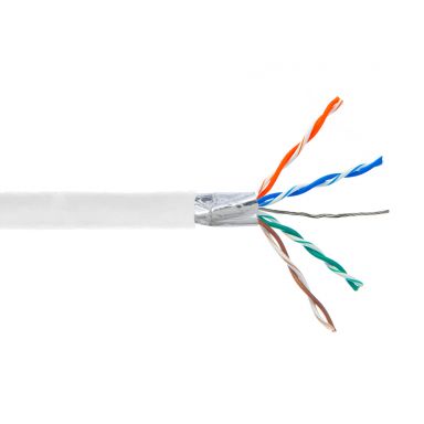 Cat5E 350 mhz Solid Shielded STP FT4/CMR Bulk Cable - 1000 ft 4 Pair - White