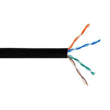 Cat5E 350 mhz Stranded UTP FT4/CMR Bulk Cable - 1000 ft 4 Pair - Black