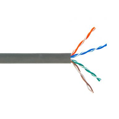 Cat5E 350 mhz Stranded UTP FT4/CMR Bulk Cable - 1000 ft 4 Pair - Grey
