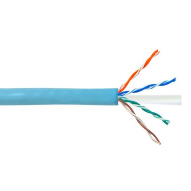 Cat6A Stranded 24 awg UTP FT4/CMR Bulk Cable - 1000 ft - Aqua