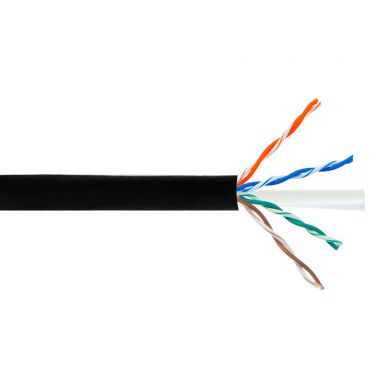 Cat6A Stranded 24 awg UTP FT4/CMR Bulk Cable - 1000 ft - Black