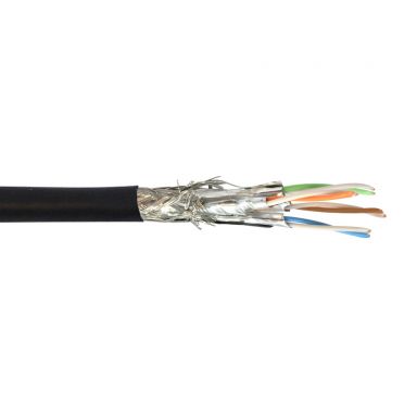 Cat6A Stranded Shielded SSTP FT4/CMR Bulk Cable - 1000 ft - Black