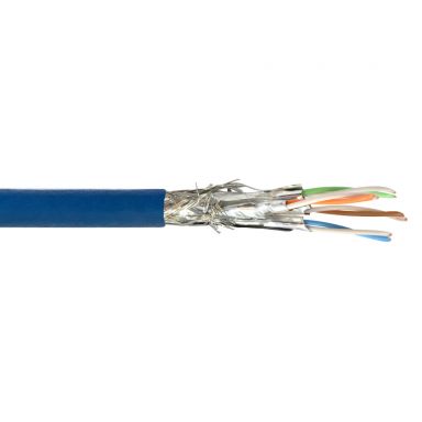 Cat6A Stranded Shielded SSTP FT4/CMR Bulk Cable - 1000 ft - Blue