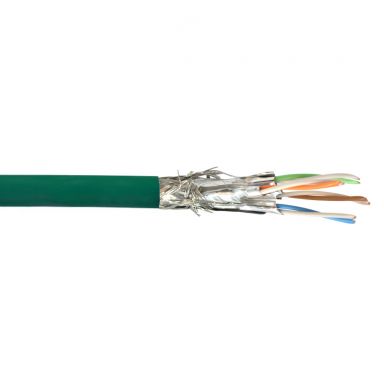 Cat6A Stranded Shielded SSTP FT4/CMR Bulk Cable - 1000 ft - Green