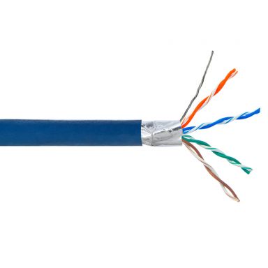 Cat6 550 mhz Solid Shielded STP FT4/CMR Bulk Cable - 1000 ft - Blue