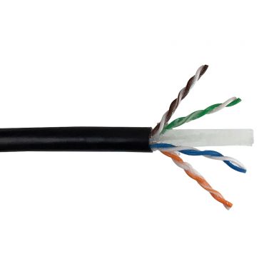 Cat6 550 mhz UTP Solid UV / Direct Burial Gel Filled Bulk Cable - 1000 ft - Black