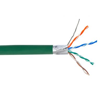 Cat6 550 mhz Solid Shielded STP FT4/CMR Bulk Cable - 1000 ft - Green