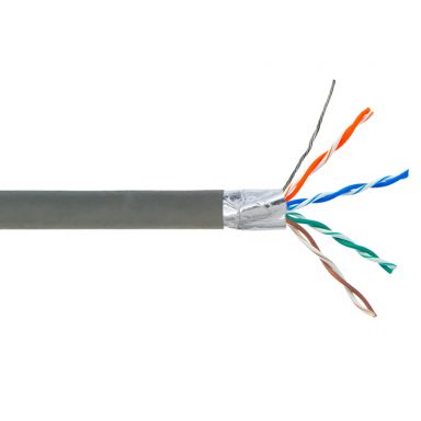 Cat6 550 mhz Solid Shielded STP FT4/CMR Bulk Cable - 1000 ft - Grey