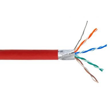 Cat6 550 mhz Solid Shielded STP FT4/CMR Bulk Cable - 1000 ft - Red